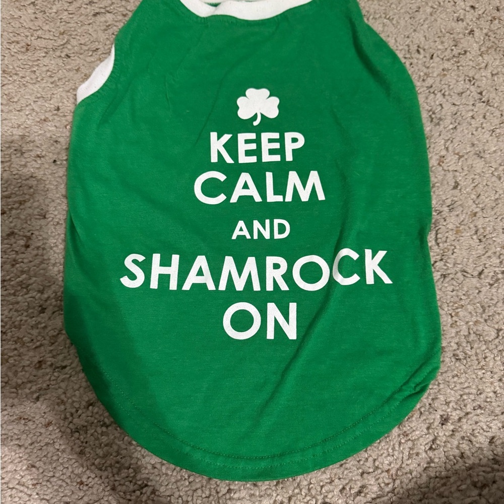 Top Paw Green Shamrock Dog Tee